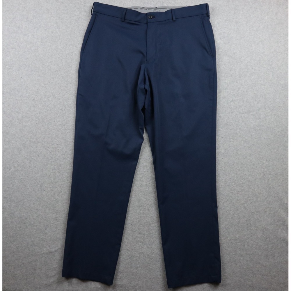 Walter Hagen Pants Mens 38x32 11 Majors Performance Golf Chino Flat Front Blue